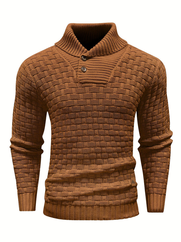 Siegfried | Strukturierter Strick-Pullover mit Schalkragen