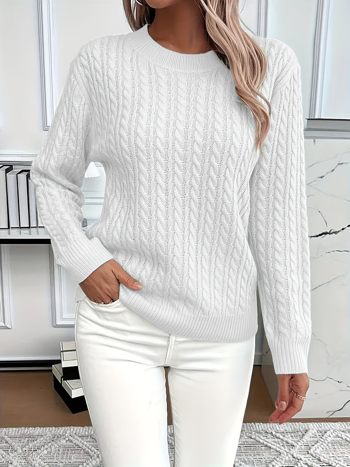 Katrin | Weich fließender Zopfmuster-Pullover