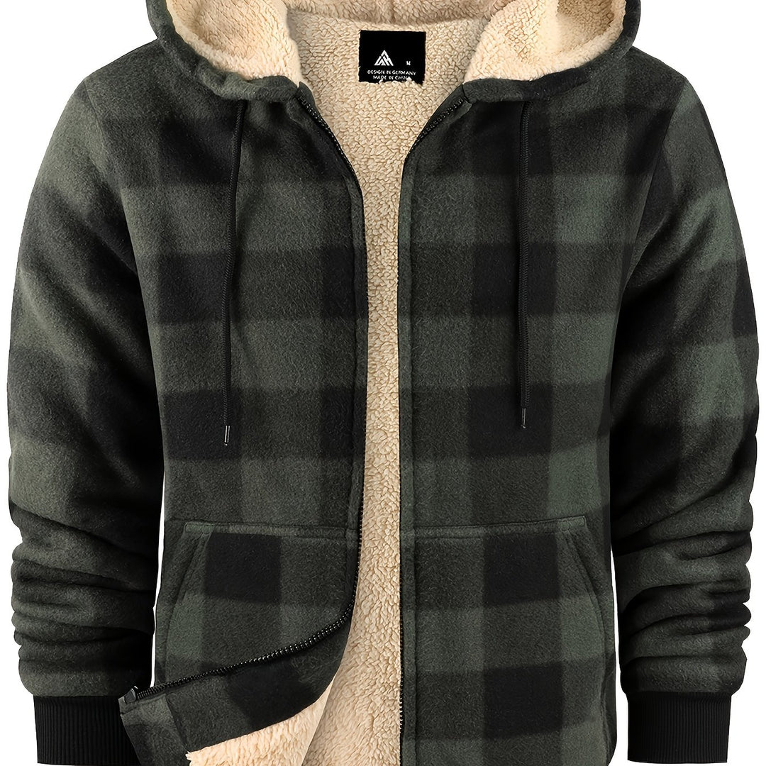 Gerwin | Gefütterte Kapuzenjacke im Karo-Look
