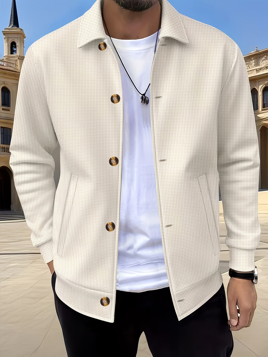 Harald | Strukturierte Hemdjacke mit Knopfleiste