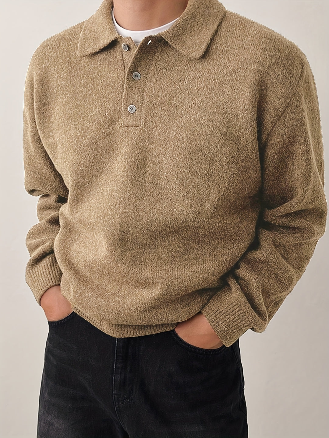 Wendelin | Weicher Strick-Poloshirt mit Kragen