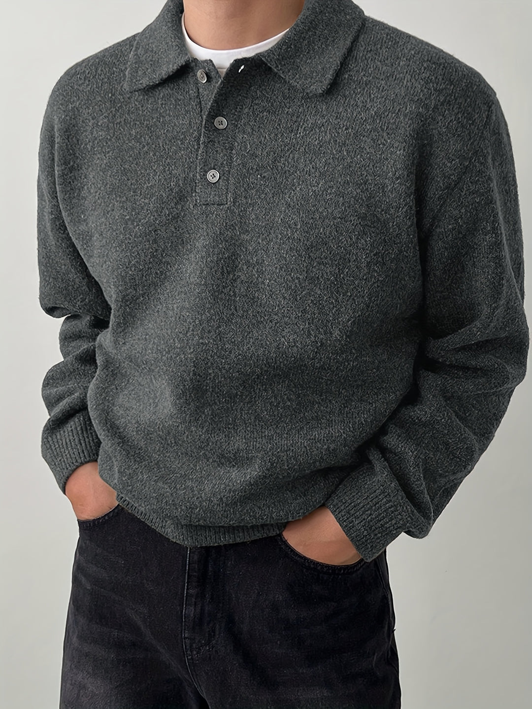 Wendelin | Weicher Strick-Poloshirt mit Kragen