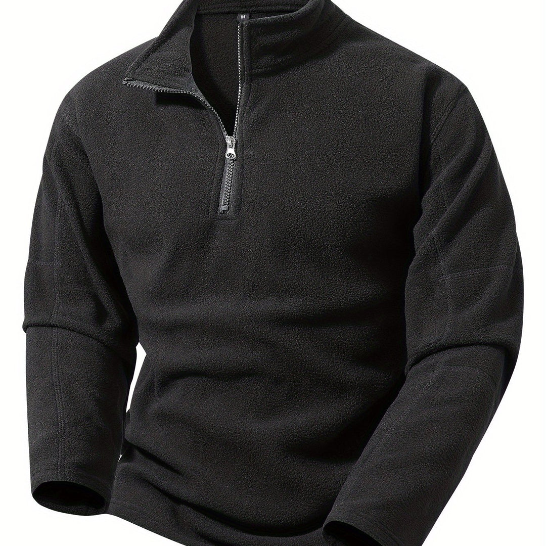 Bernd | Sportliches Stehkragen-Sweatshirt mit halbem Reißverschluss