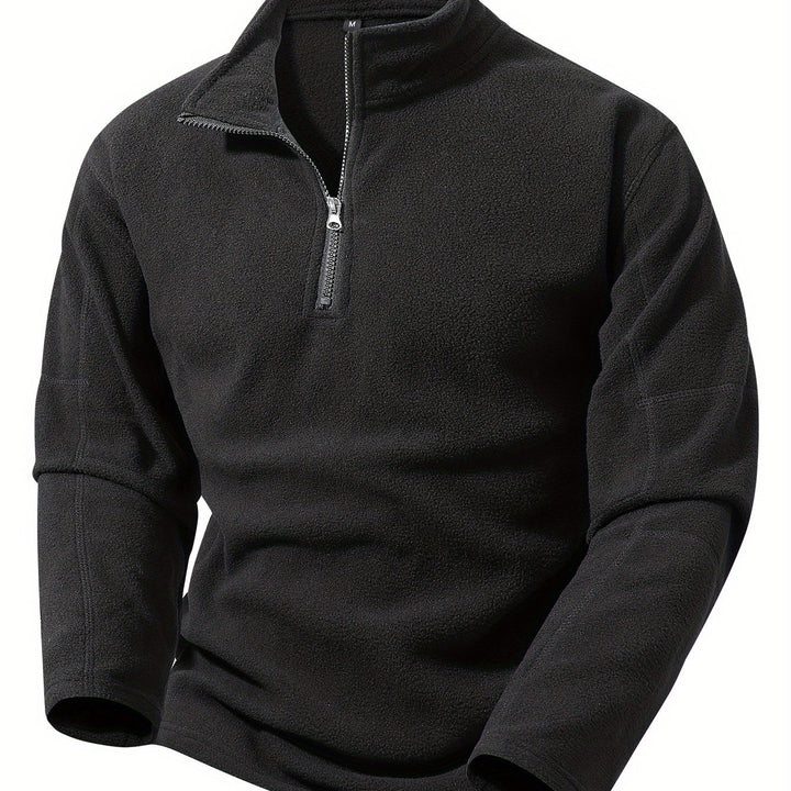 Bernd | Sportliches Stehkragen-Sweatshirt mit halbem Reißverschluss