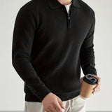 Konstantin | Eleganter Strick-Poloshirt mit Reißverschluss