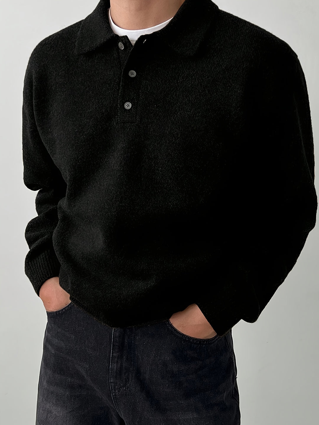 Wendelin | Weicher Strick-Poloshirt mit Kragen