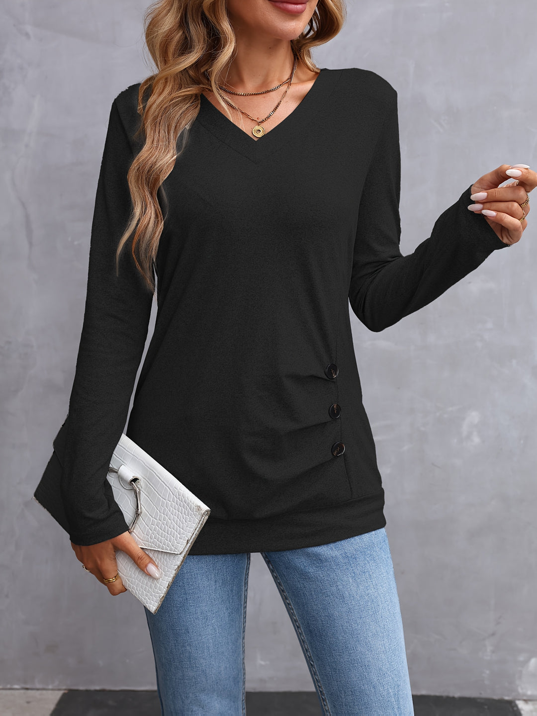 Bianca | Elegantes Longshirt mit V-Ausschnitt