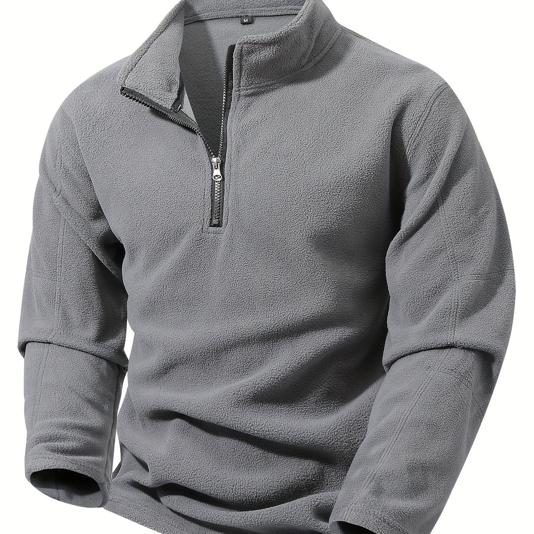 Bernd | Sportliches Stehkragen-Sweatshirt mit halbem Reißverschluss