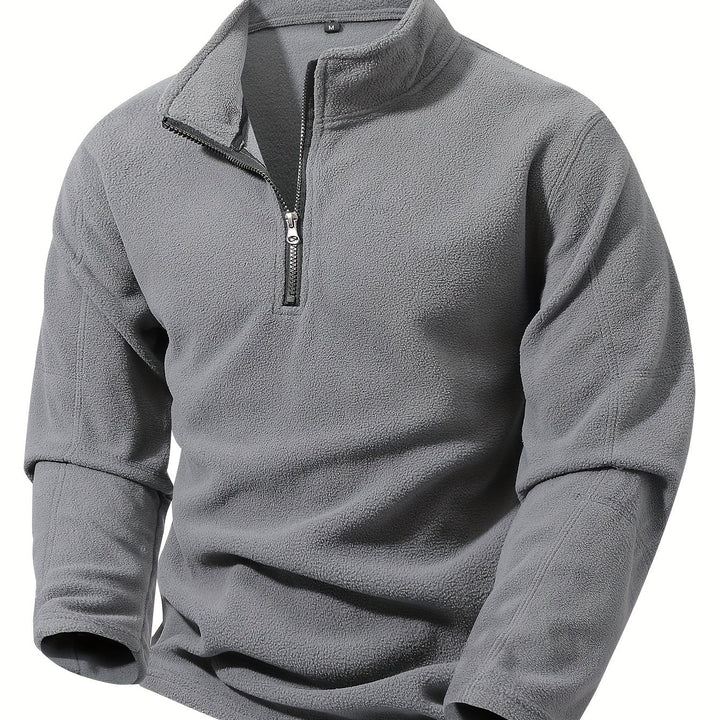 Bernd | Sportliches Stehkragen-Sweatshirt mit halbem Reißverschluss