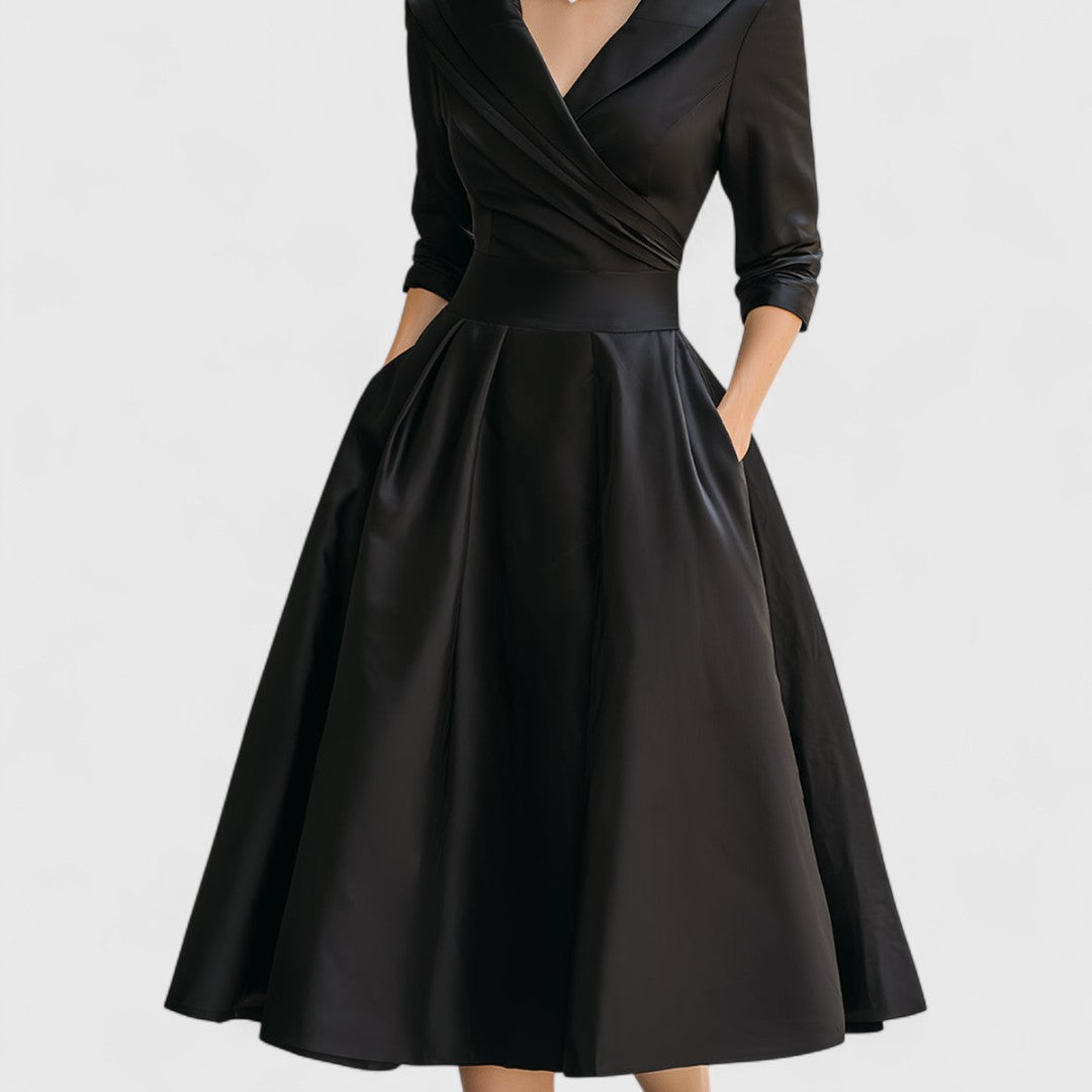 Ingrid | Elegantes Midikleid mit Taillengürtel