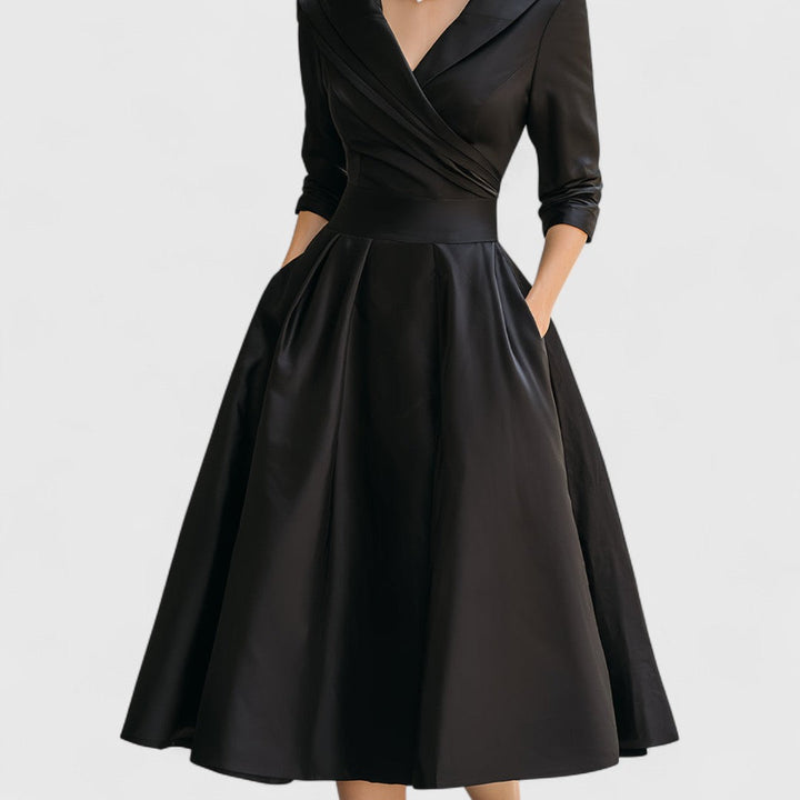 Ingrid | Elegantes Midikleid mit Taillengürtel