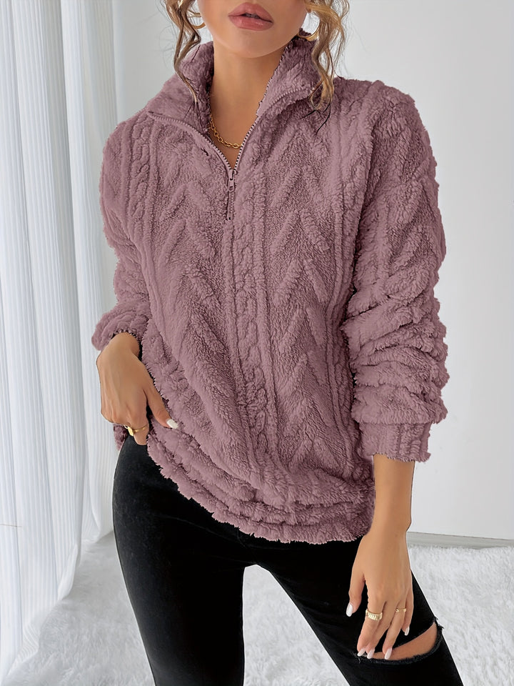 Carolin | Kuschelweicher Struktur-Pullover mit Stehkragen