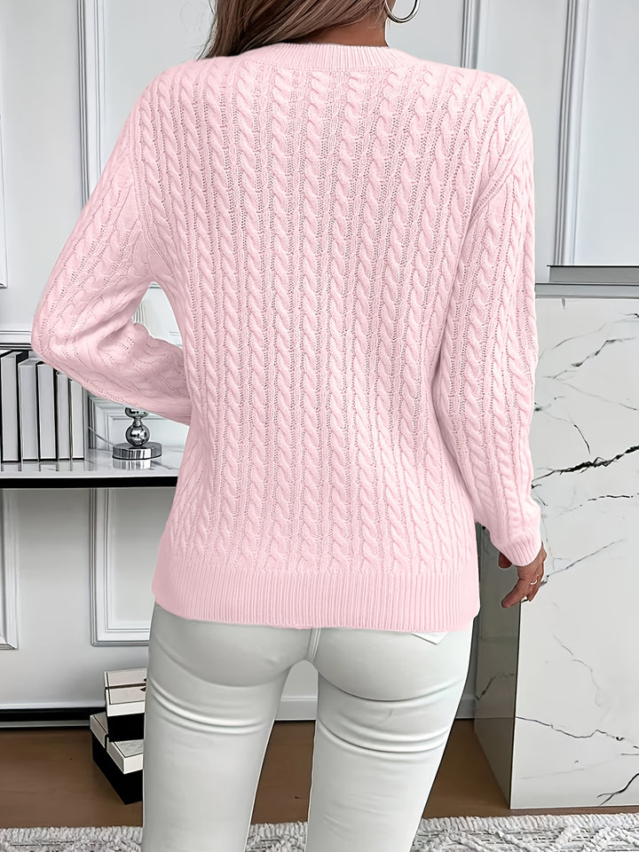 Katrin | Weich fließender Zopfmuster-Pullover