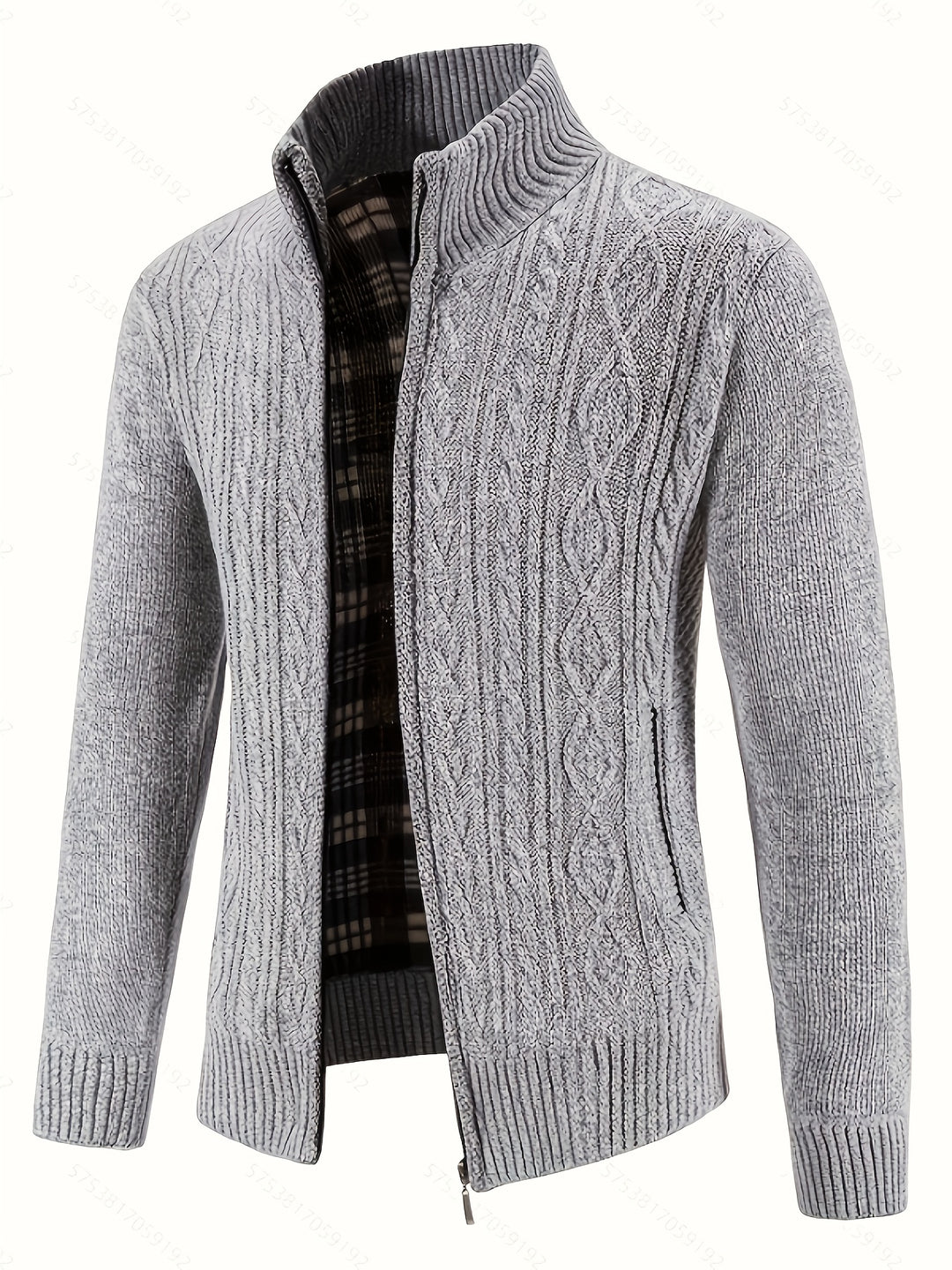 Björn | Strukturierte Strickjacke mit Stehkragen
