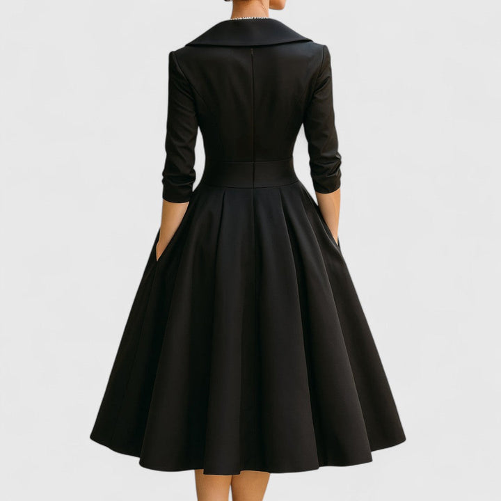 Ingrid | Elegantes Midikleid mit Taillengürtel