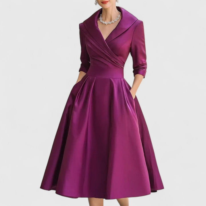 Ingrid | Elegantes Midikleid mit Taillengürtel
