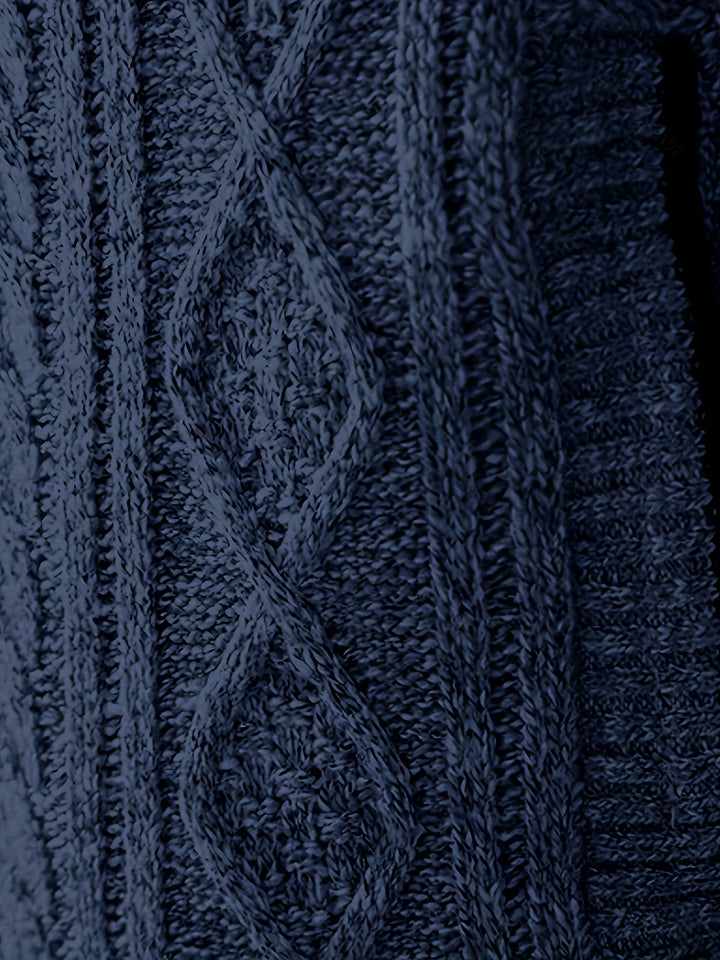 Björn | Strukturierte Strickjacke mit Stehkragen