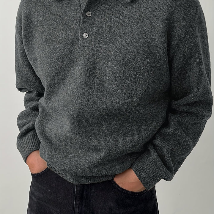 Wendelin | Weicher Strick-Poloshirt mit Kragen