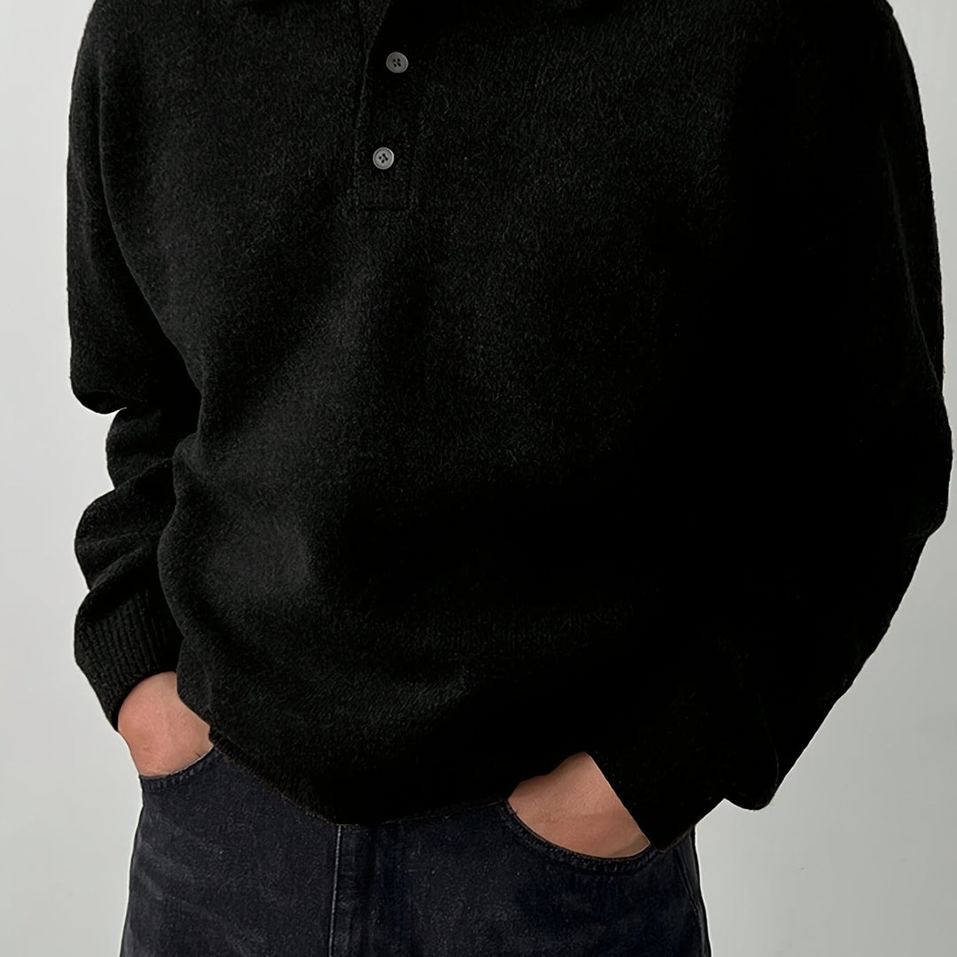 Wendelin | Weicher Strick-Poloshirt mit Kragen