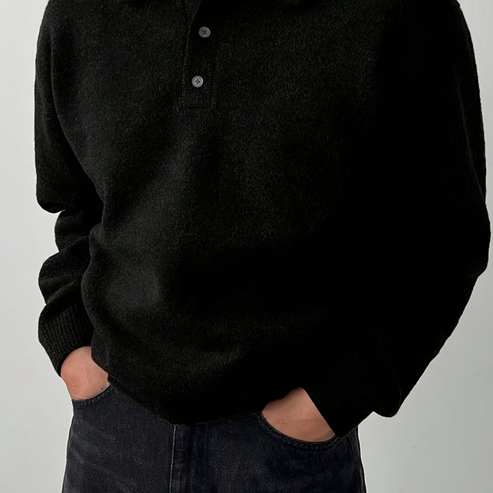 Wendelin | Weicher Strick-Poloshirt mit Kragen