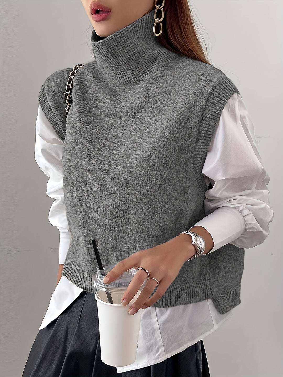 Hedda | Eleganter Rollkragen-Pullunder