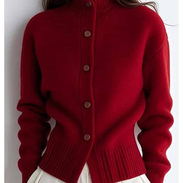 Ilse | Elegante Stehkragen-Strickjacke