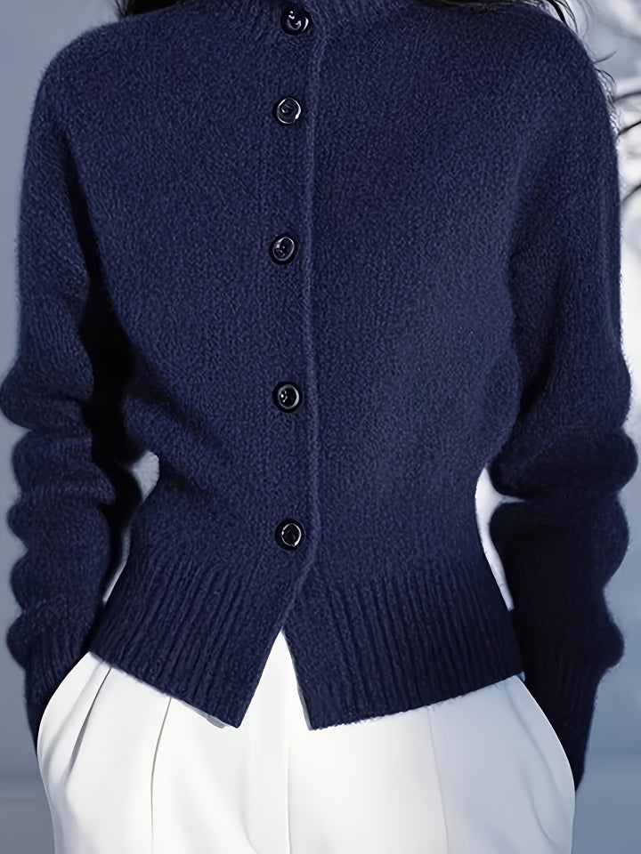 Ilse | Elegante Stehkragen-Strickjacke