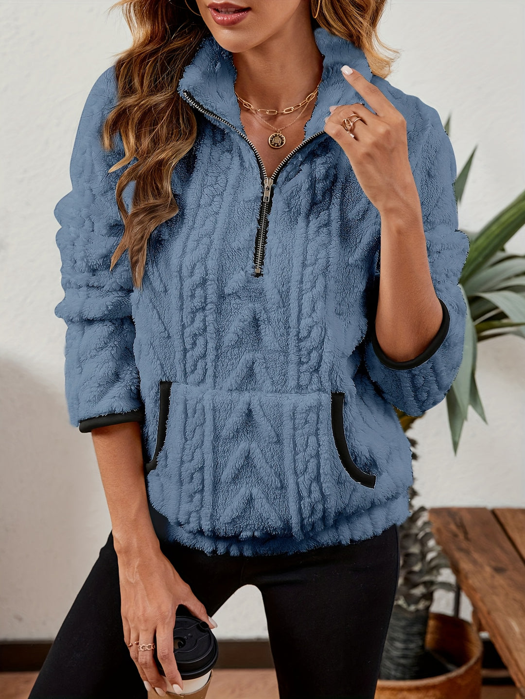 Erika | Kuscheliger Troyer-Pullover mit Stehkragen