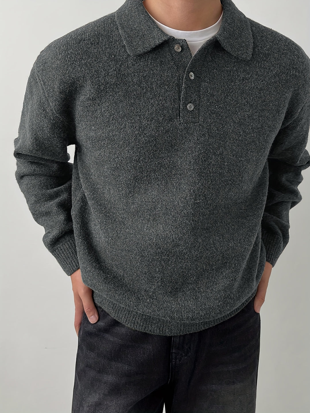 Wendelin | Weicher Strick-Poloshirt mit Kragen