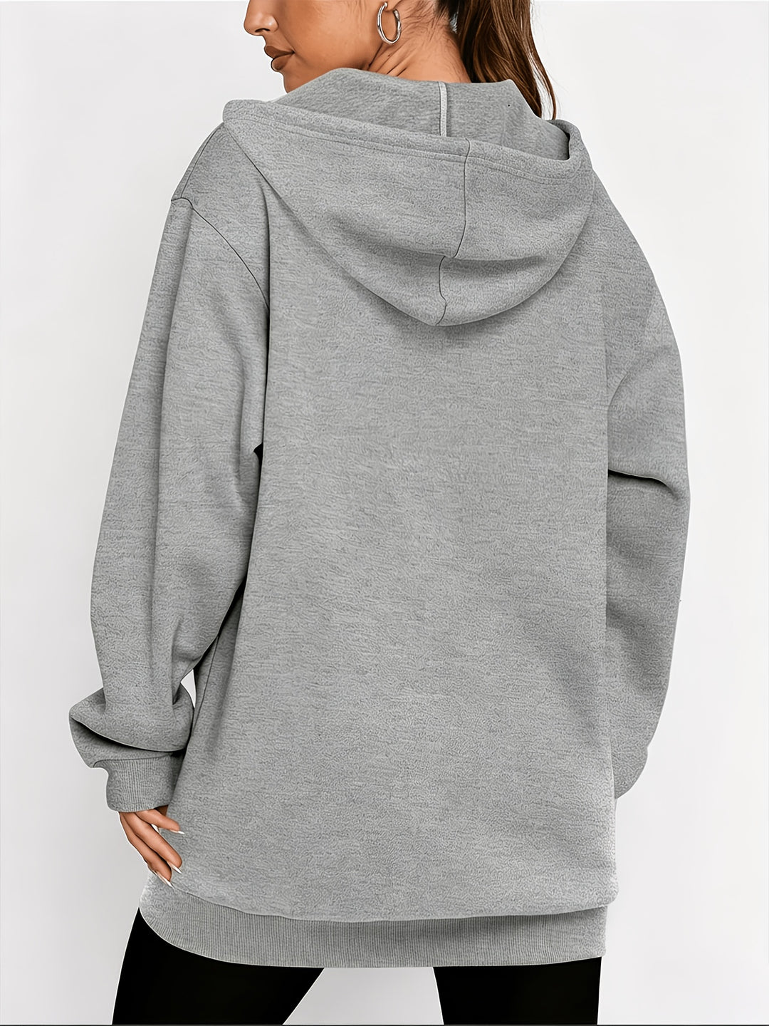 Freya | Langgeschnittene Kapuzenjacke mit Reißverschluss