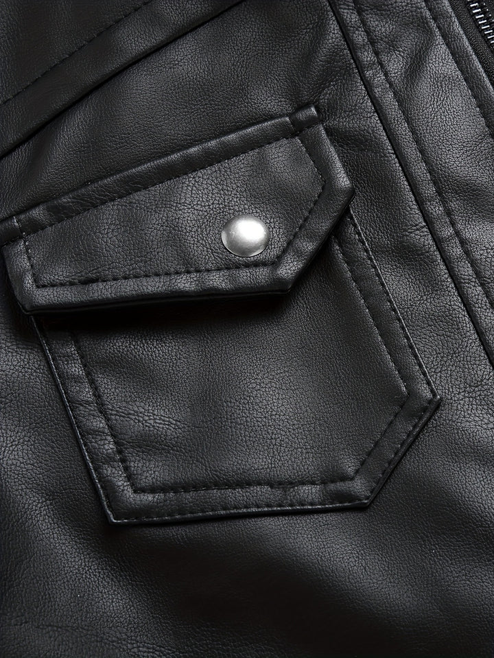 Torsten | Kapuzen-Bikerjacke mit Doppelreißverschluss