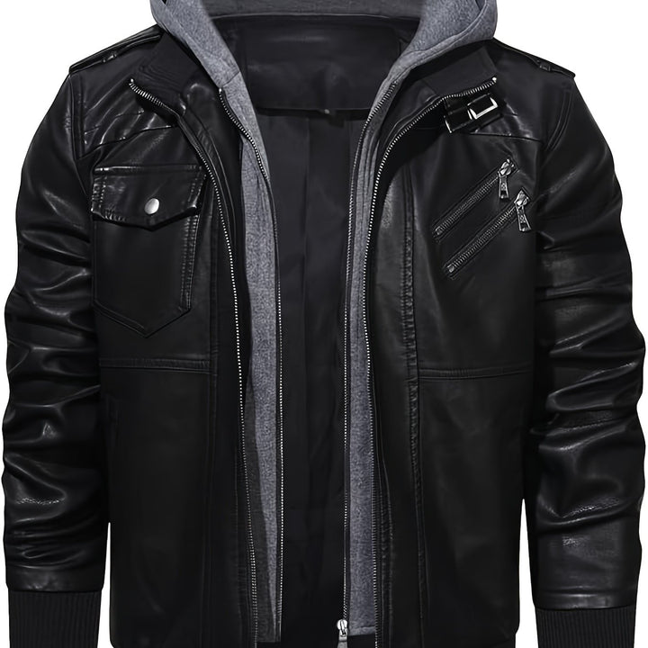 Volkmar | Sportlich-elegante Bikerjacke mit Kapuze