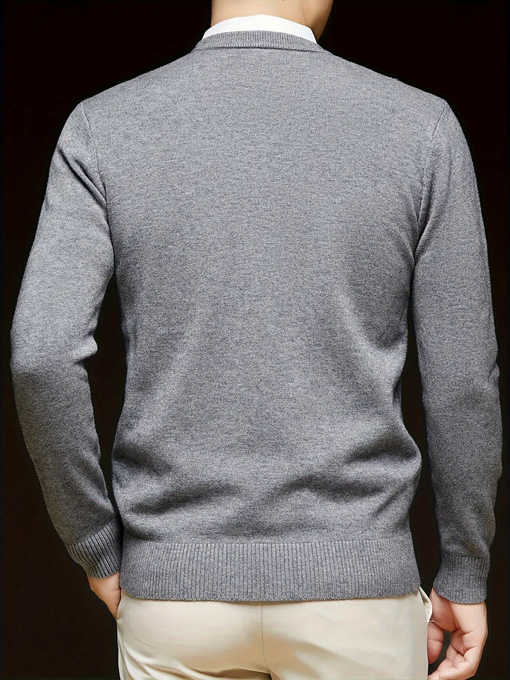 Günter | Klassischer Pullover mit V-Ausschnitt