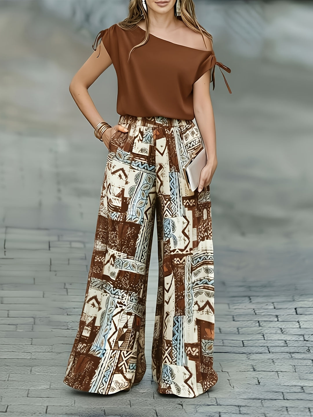 Waltraud | Eleganter Zweiteiler mit Musterhose