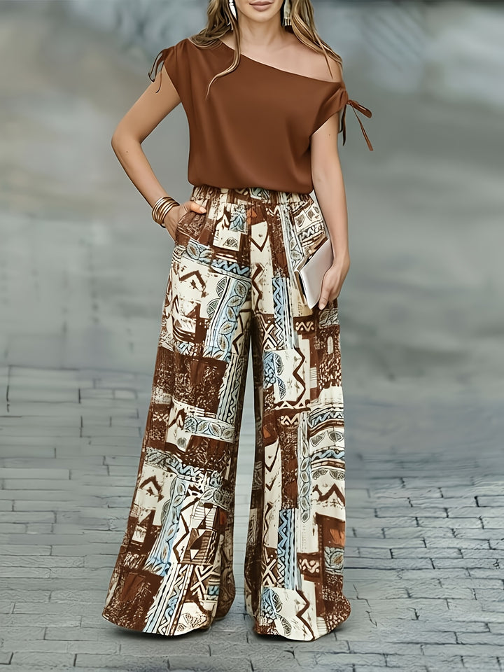 Waltraud | Eleganter Zweiteiler mit Musterhose
