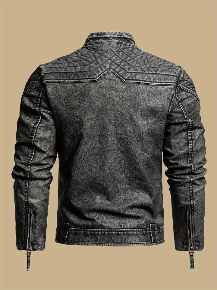 Sven | Markante Vintage-Jacke im Bikerstil