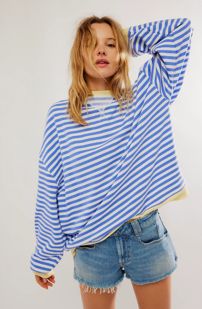 Kirsten | Gestreifter Rundhals-Pullover