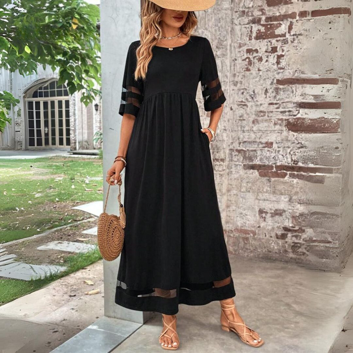 Helene | Fließendes Maxikleid mit zarten Streifen