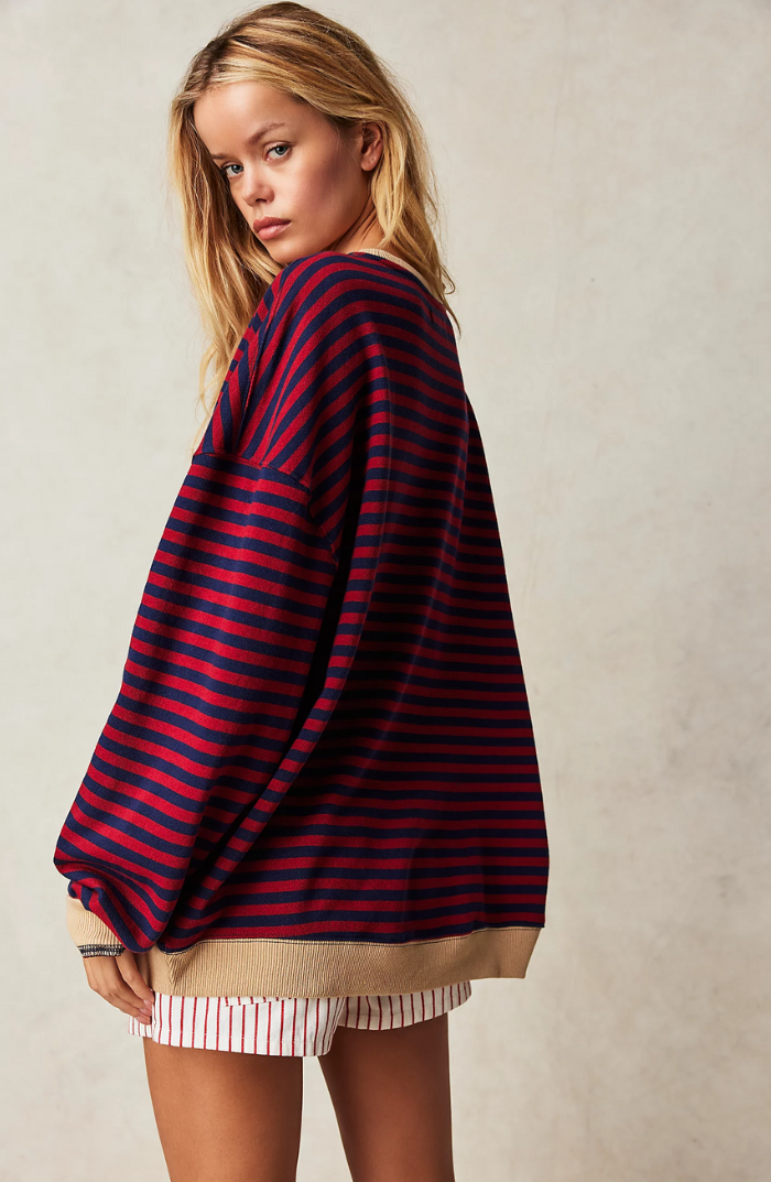 Kirsten | Gestreifter Rundhals-Pullover