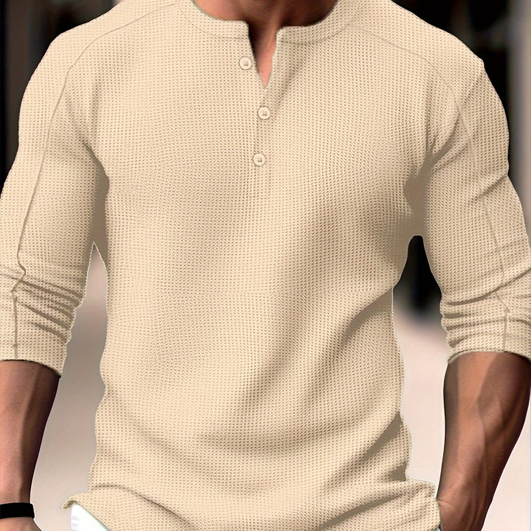 Klaus | Klassisches Henley-Shirt mit Struktur