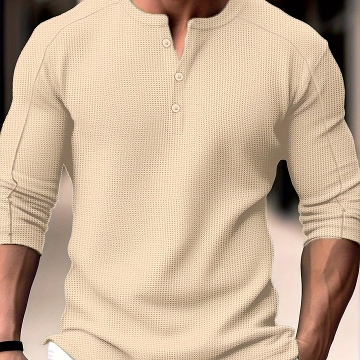 Klaus | Klassisches Henley-Shirt mit Struktur