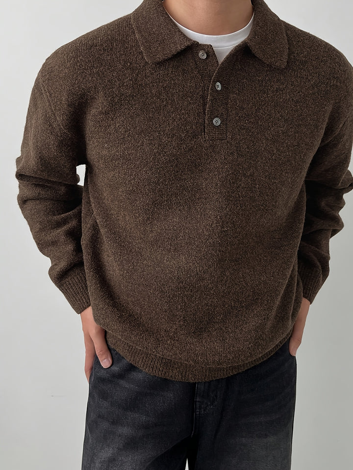 Wendelin | Weicher Strick-Poloshirt mit Kragen