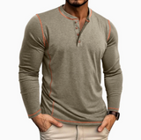 Emmerich | Markantes Henley-Shirt mit Kontrastnähten