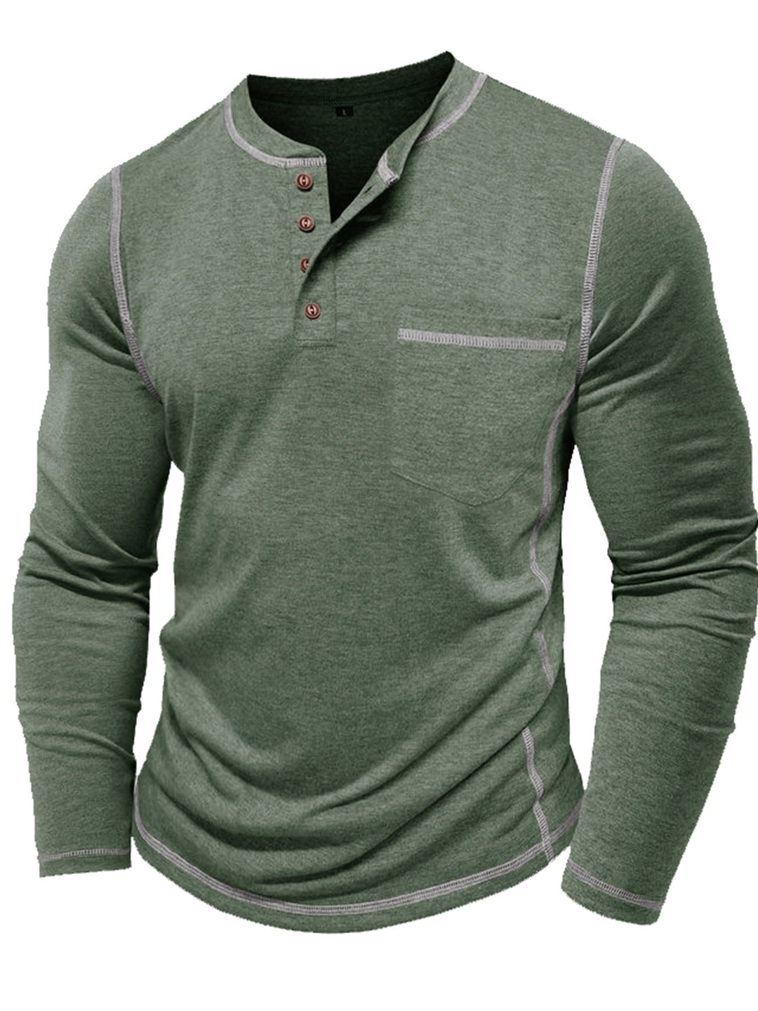 Emmerich | Markantes Henley-Shirt mit Kontrastnähten