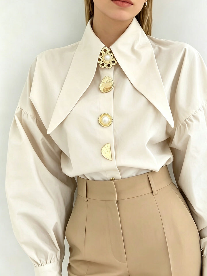 Hedda | Elegante Bluse mit markantem Kragen