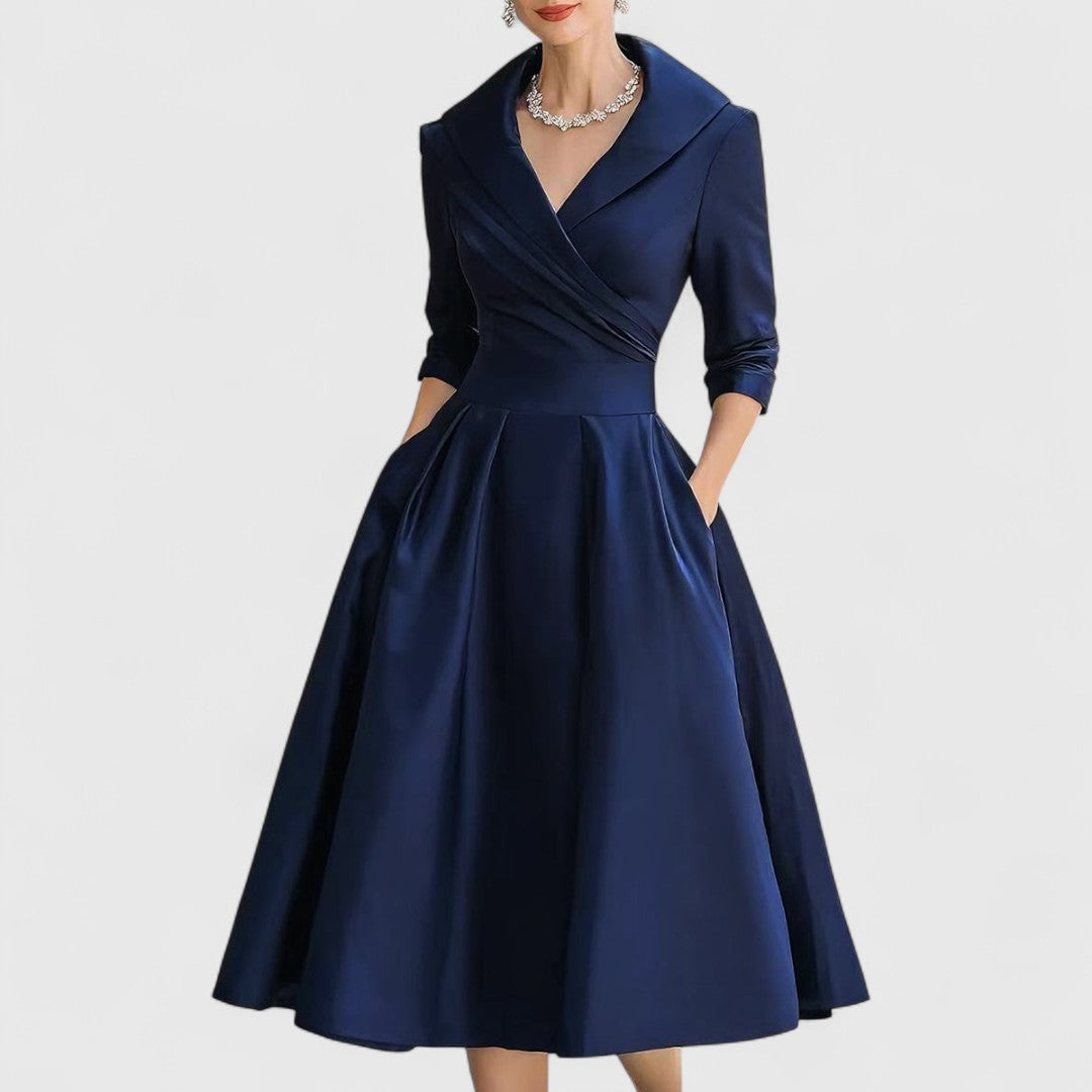 Ingrid | Elegantes Midikleid mit Taillengürtel
