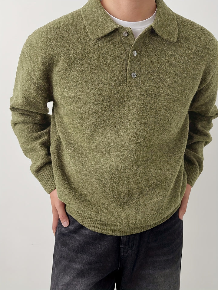 Wendelin | Weicher Strick-Poloshirt mit Kragen