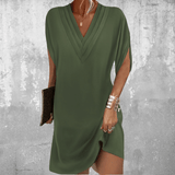 Lena | Damen Lockeres V-Ausschnitt Mini Kleid