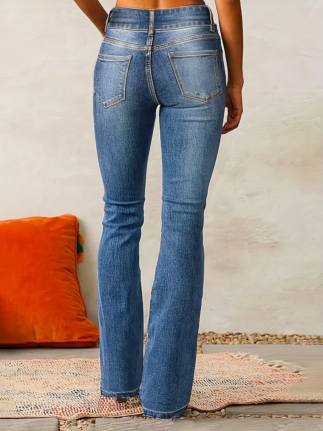 Karoline | Elegante High-Waist Jeans mit weitem Bein