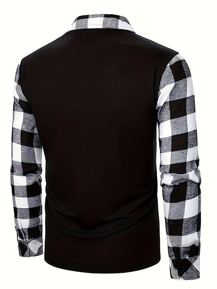 Bertram | Sportliches Karo-Poloshirt mit Half-Zip